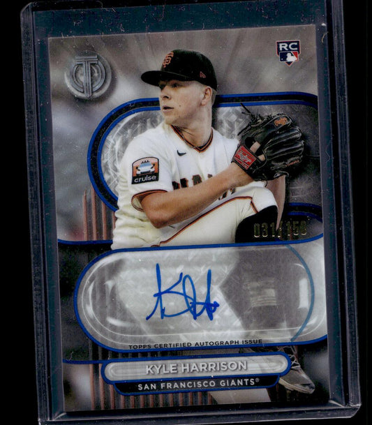 2024 Topps Tribute #TA-KH Kyle Harrison Tribute Auto Blue #/150  Giants