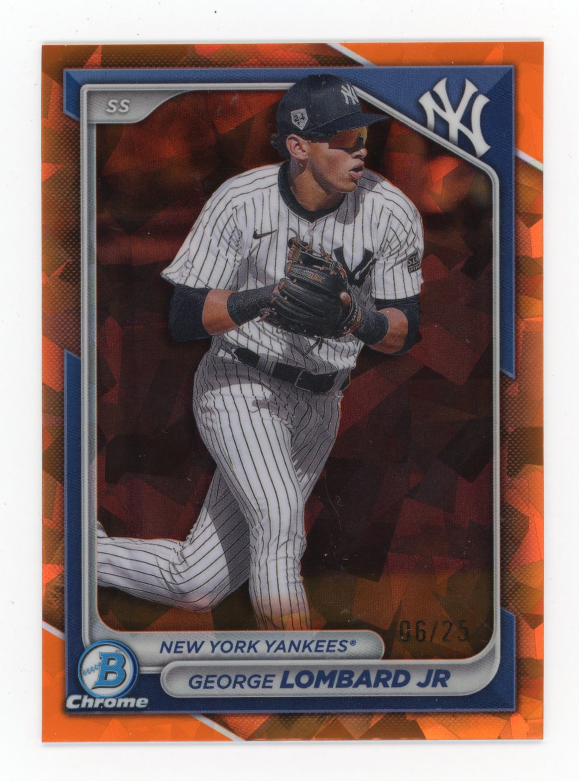 2024 Bowman Chrome Sapphire George Lombard Jr. #BCP-222 Orange #/25 Yankees