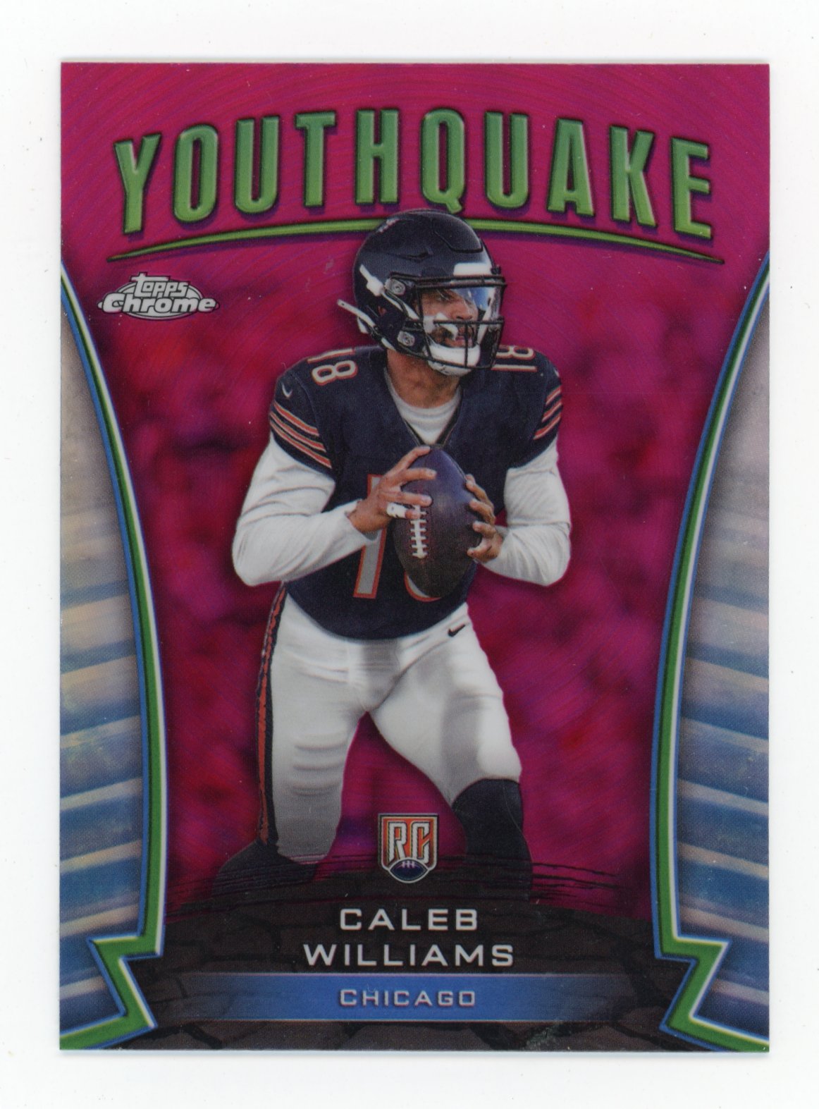 2024 Topps Chrome Caleb Williams #Y-1 Youthquake Pink Refractor Chicago Bears