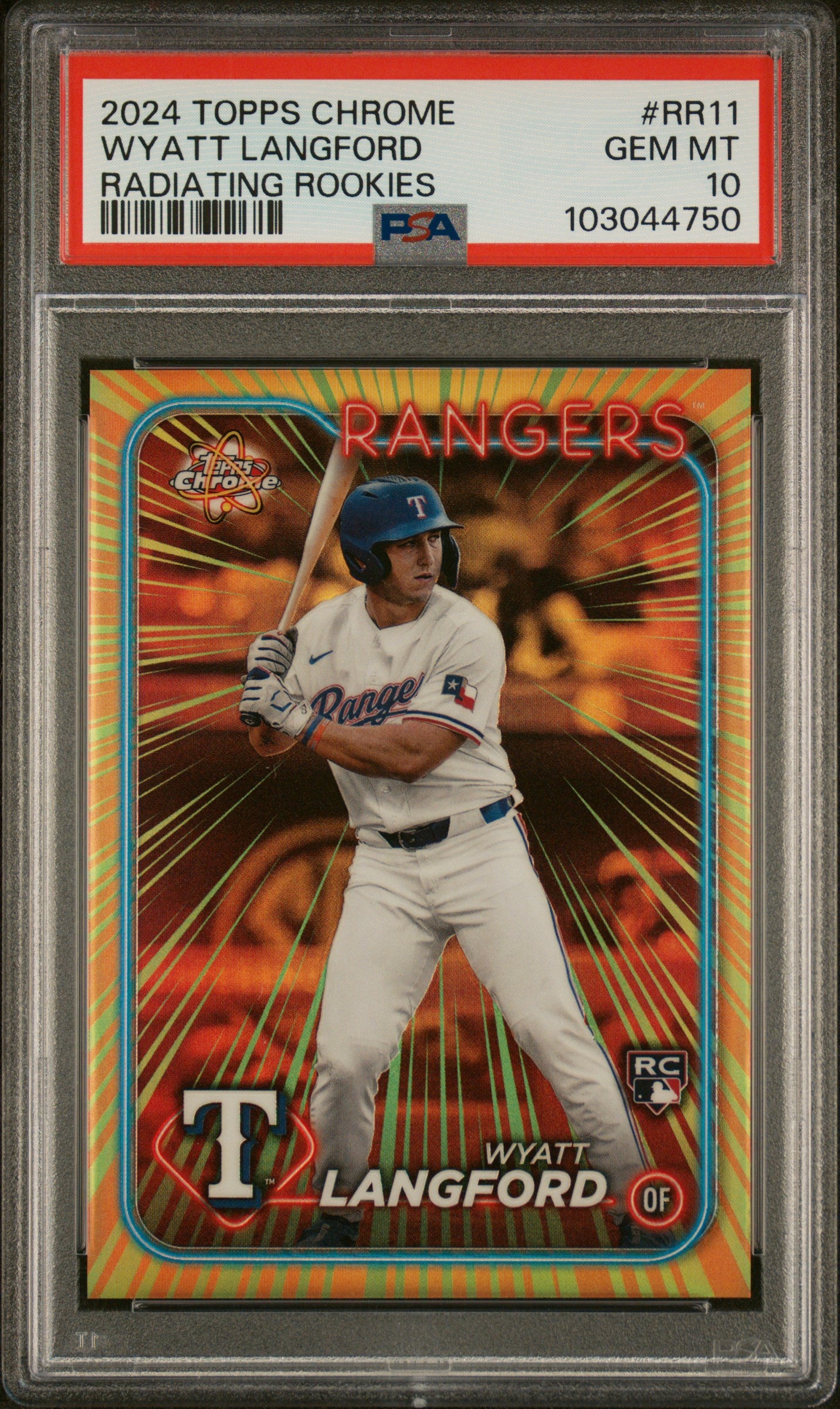 2024 Topps Chrome Radiating Rookies Wyatt Langford #RR11 PSA 10