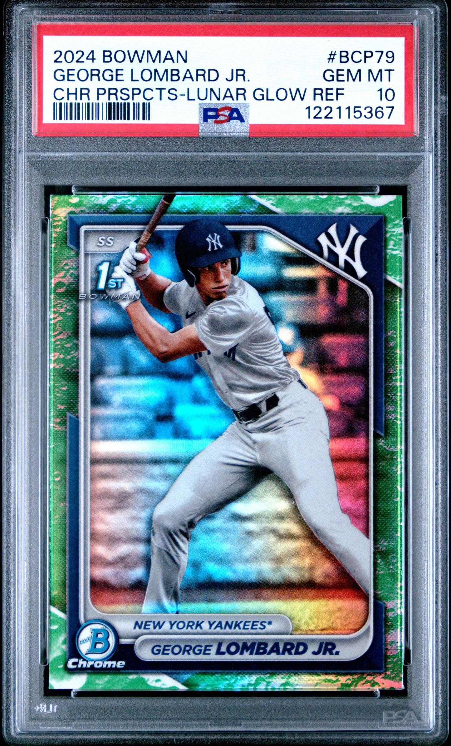 2024 Bowman Chrome Prospects George Lombard Jr. #BCP79 Lunar Glow Ref PSA 10