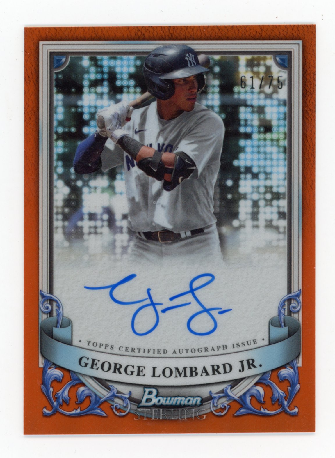 2024 Bowman Sterling George Lombard Jr. #PA-GL Autographs Orange #/75 Yankees
