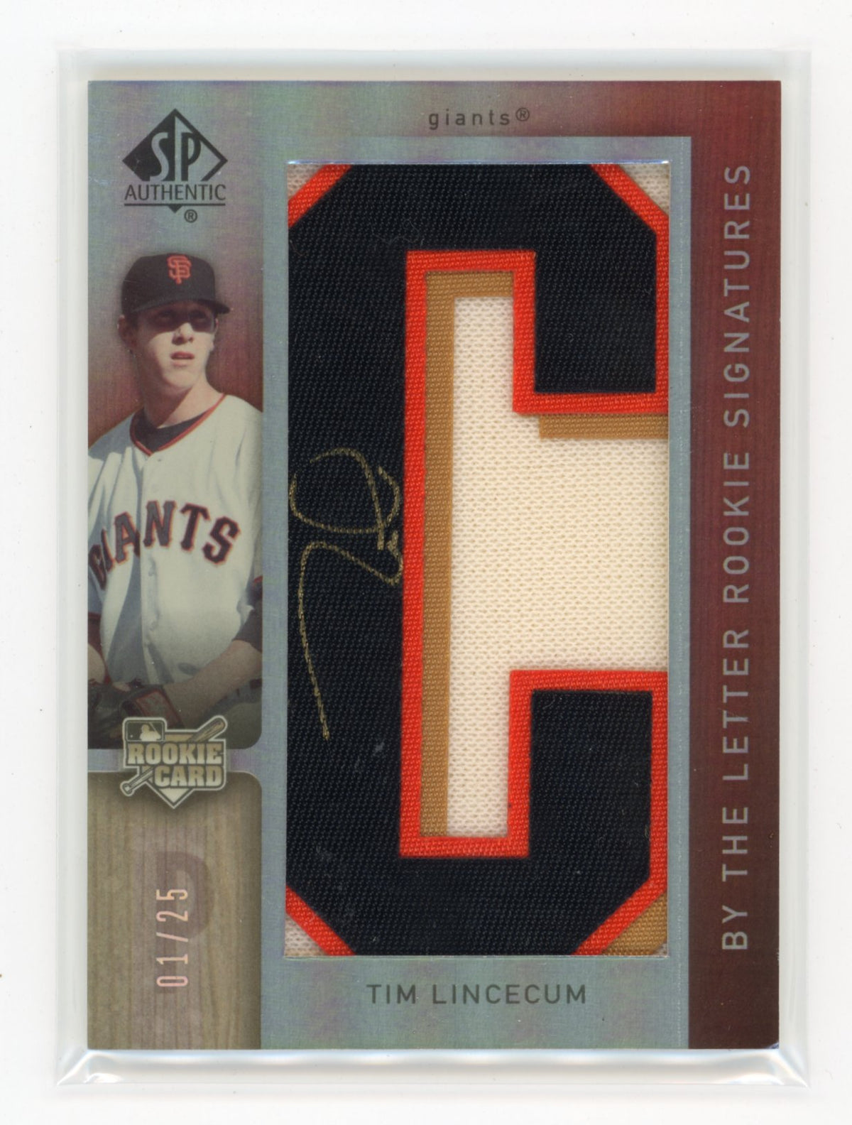 2007 SP Authentic Tim Lincecum #147 By the Letter Rookie Signatures /25