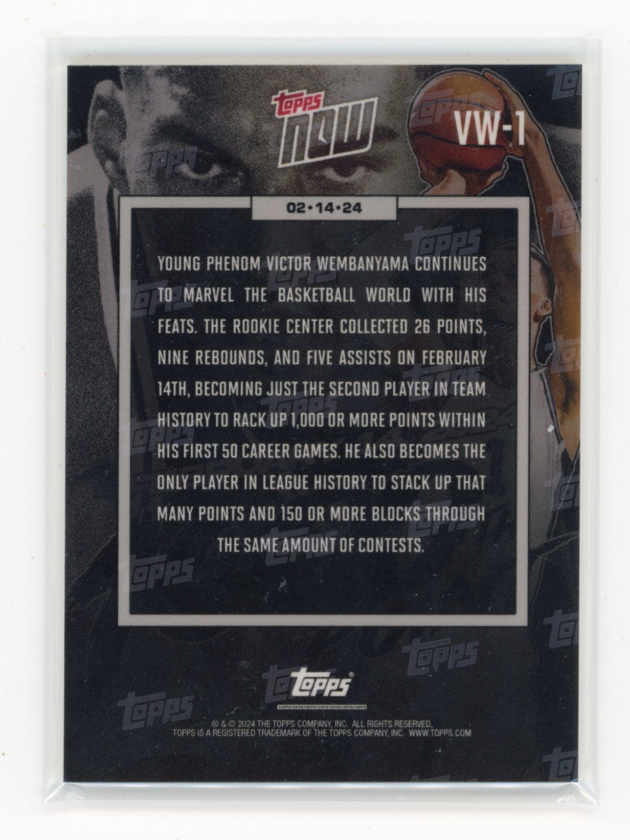 2023-24 Topps Now Victor Wembanyama #VW-1 San Antonio Spurs