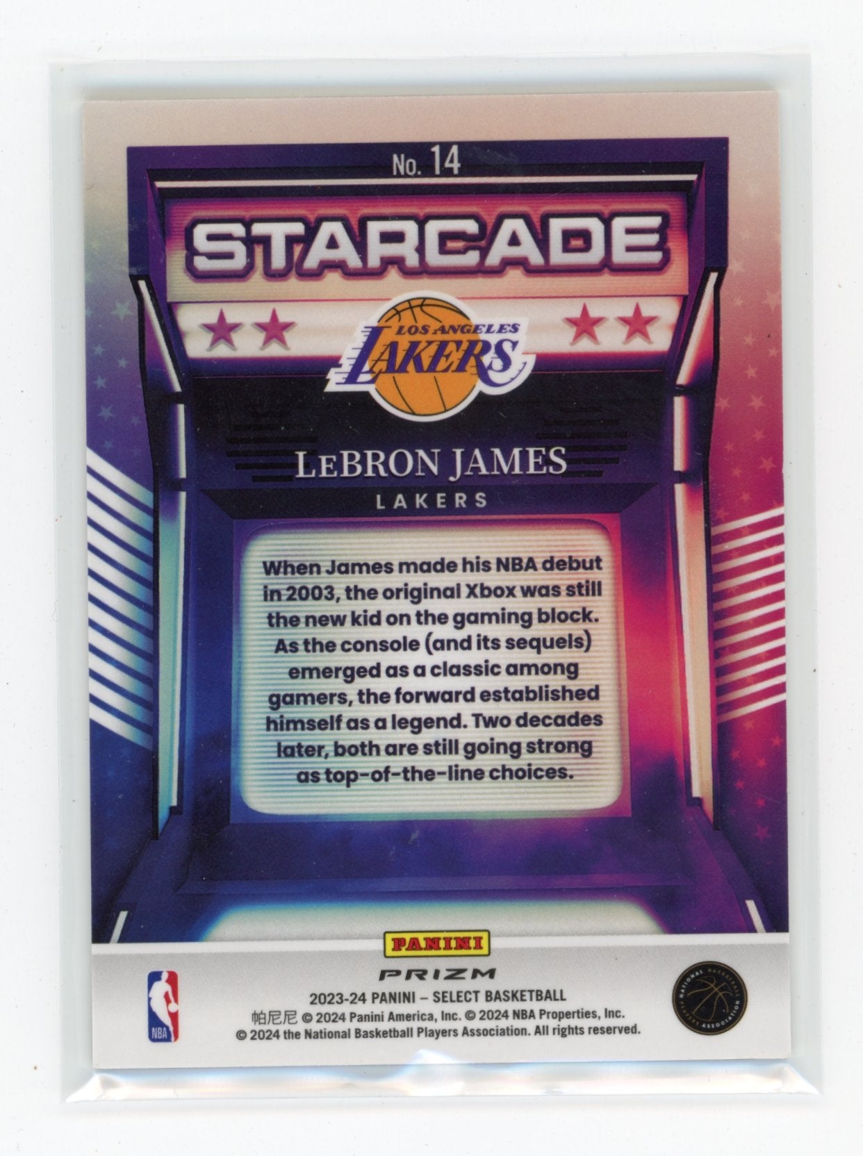 2023-24 Panini Select LeBron James #14 Starcade Los Angeles Lakers