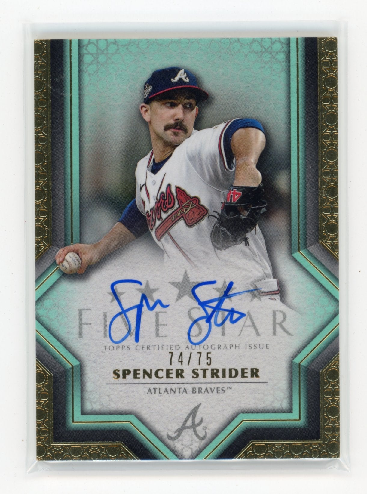 2023 Topps Five Star Spencer Strider #FSA-SST Aqua #/75 Atlanta Braves