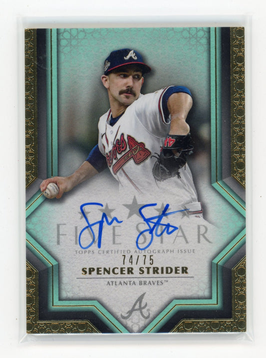2023 Topps Five Star Spencer Strider #FSA-SST Aqua #/75 Atlanta Braves
