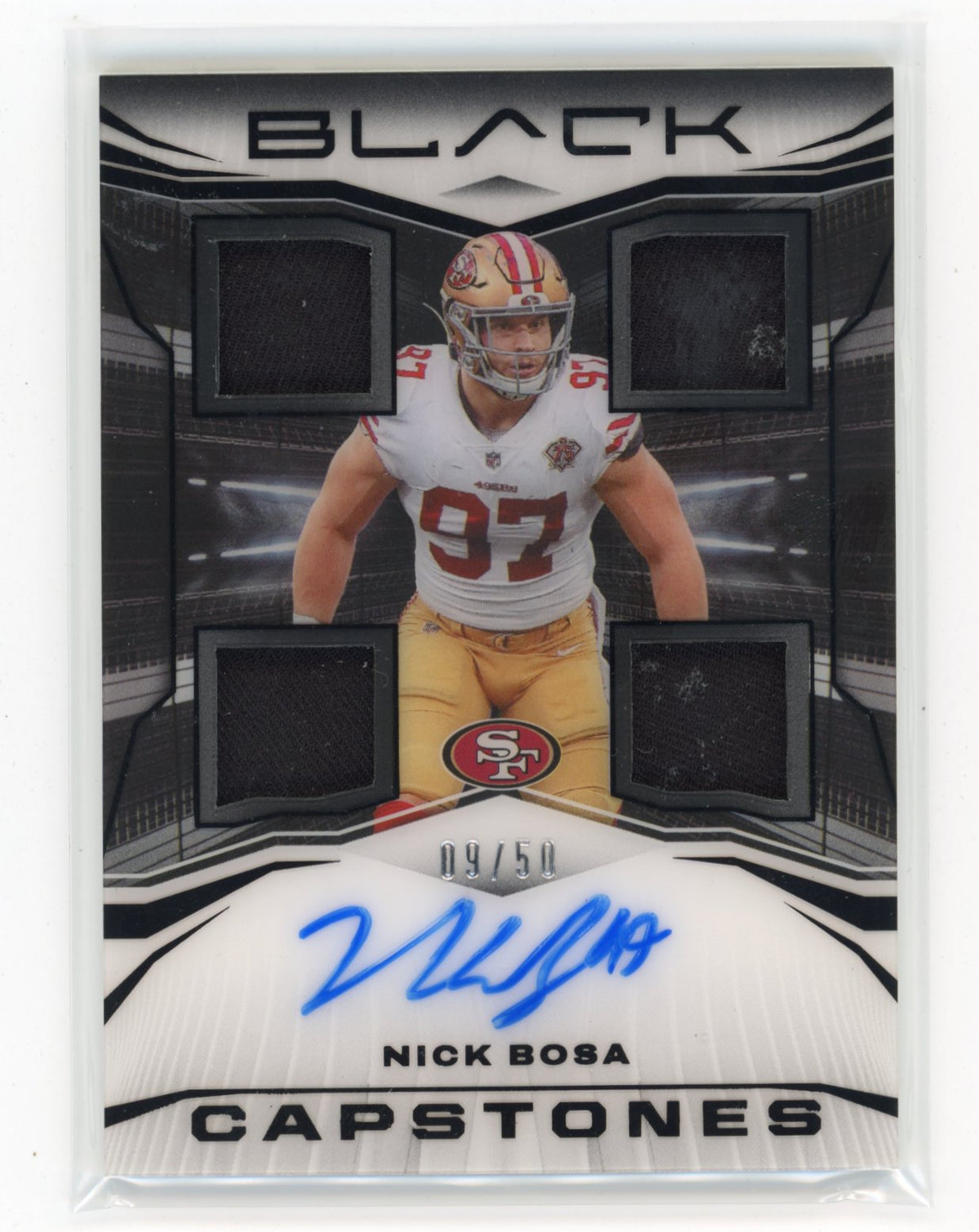 2022 Panini Black Nick Bosa #CS-NBO Capstones #/50 San Francisco 49ers