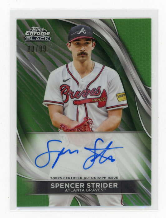2024 Topps Chrome Black Spencer Strider  Chrome Black Autographs Green /99