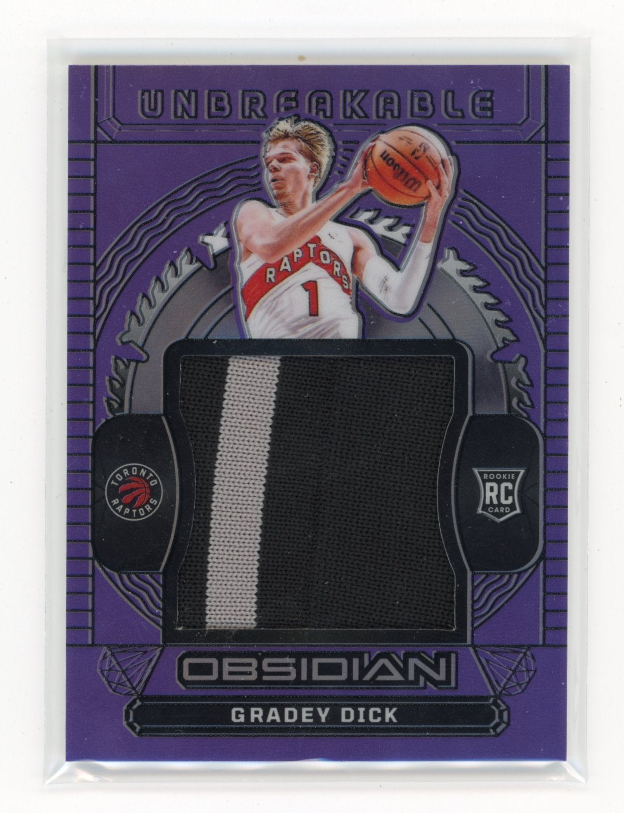 2023-24 Panini Obsidian Gradey Dick #UM-GDI Unbreakable Memorabilia Purple /49