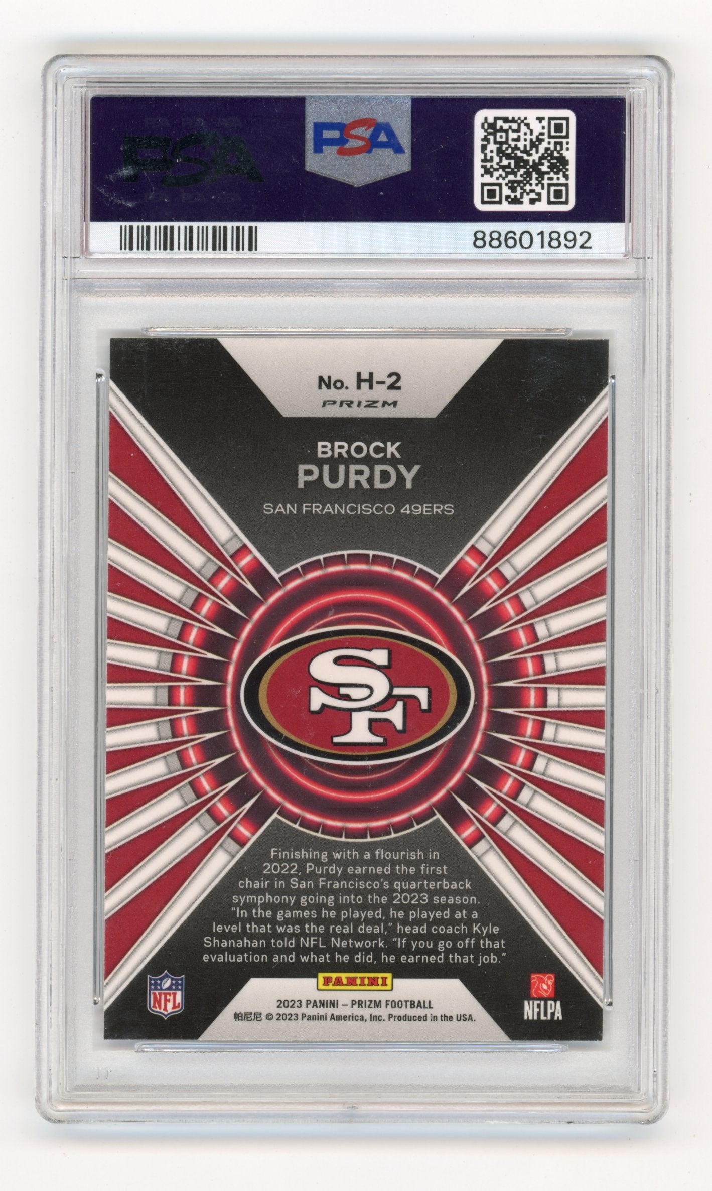 2023 Panini Prizm Brock Purdy #H-2 Hype Prizms Green San Francisco 49ers