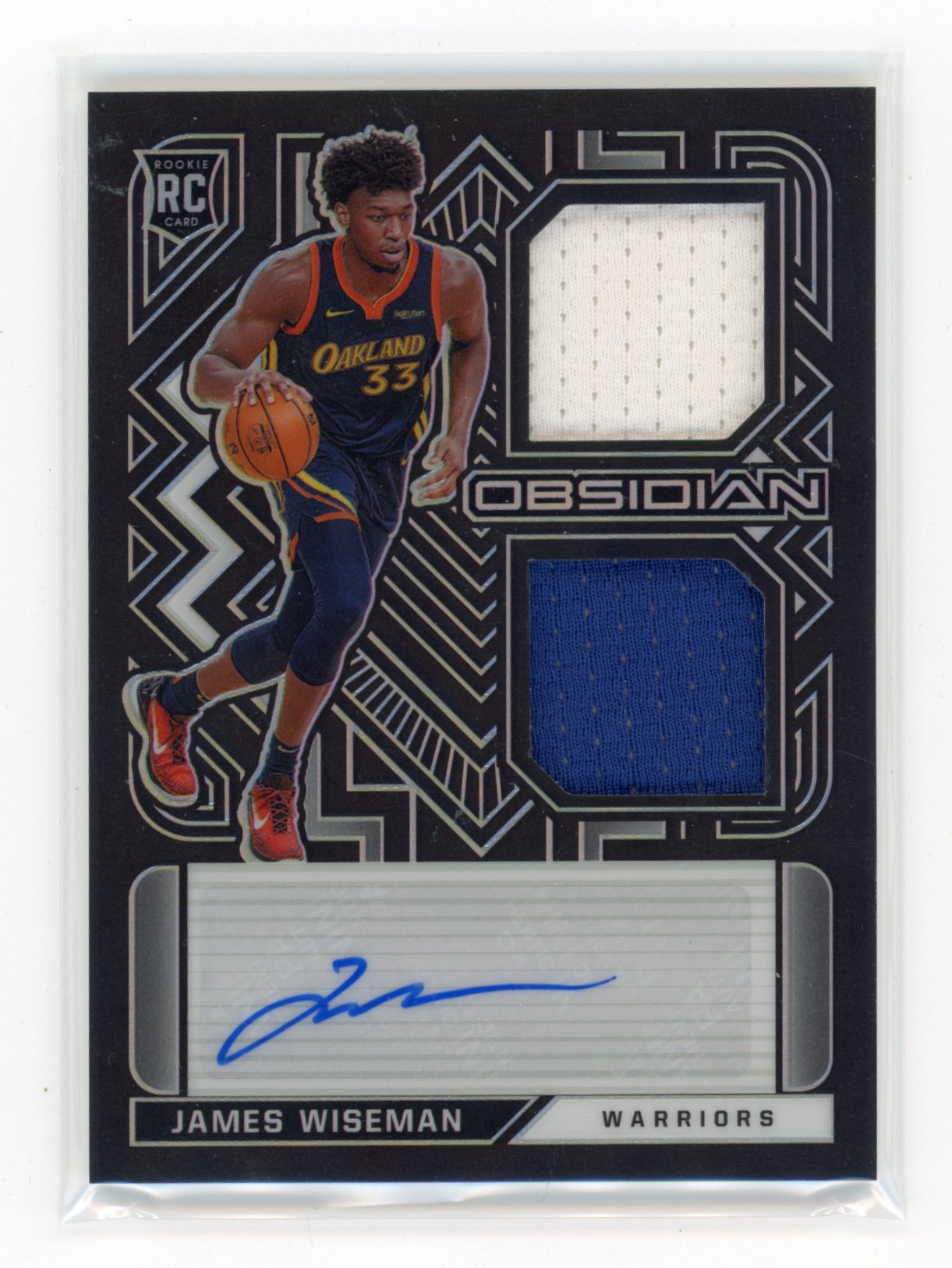 2020-21 Panini Obsidian James Wiseman #RJI-JWI Rookie Jersey Ink #/99