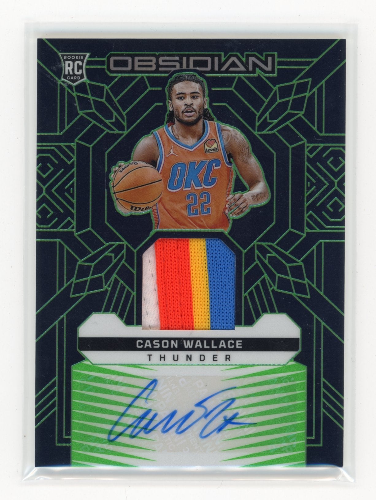 2023-24 Panini Obsidian Cason Wallace #RJI-WAL Rookie Jersey Ink /25