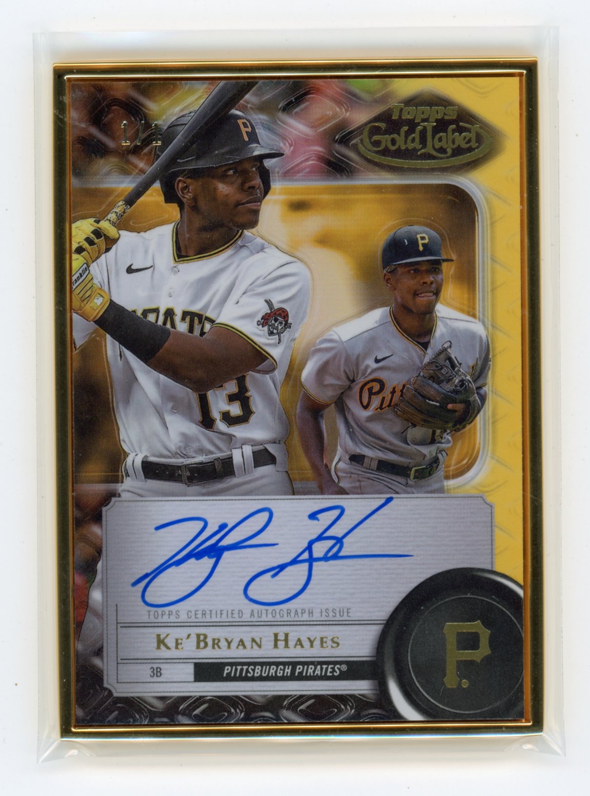 2021 Topps Gold Label Ke'Bryan Hayes #FA-KH Framed Autographs Gold #/1