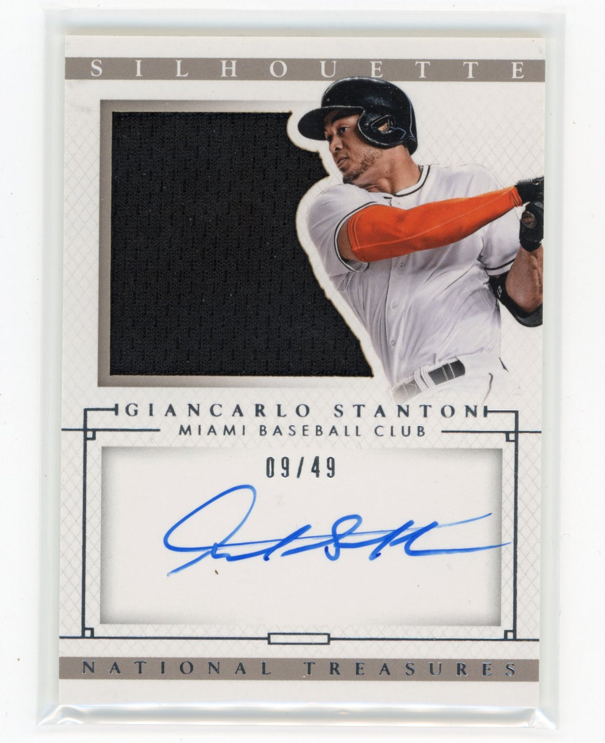 2014 Panini National Treasures Giancarlo Stanton #24 Silhouette Autographs #/49