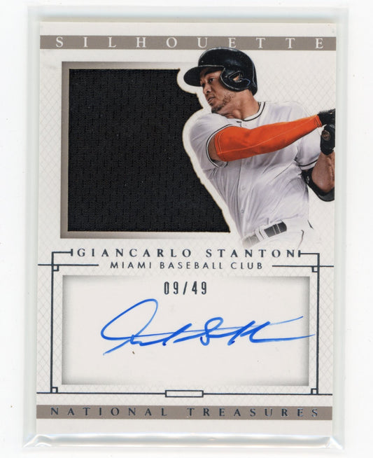 2014 Panini National Treasures Giancarlo Stanton #24 Silhouette Autographs #/49