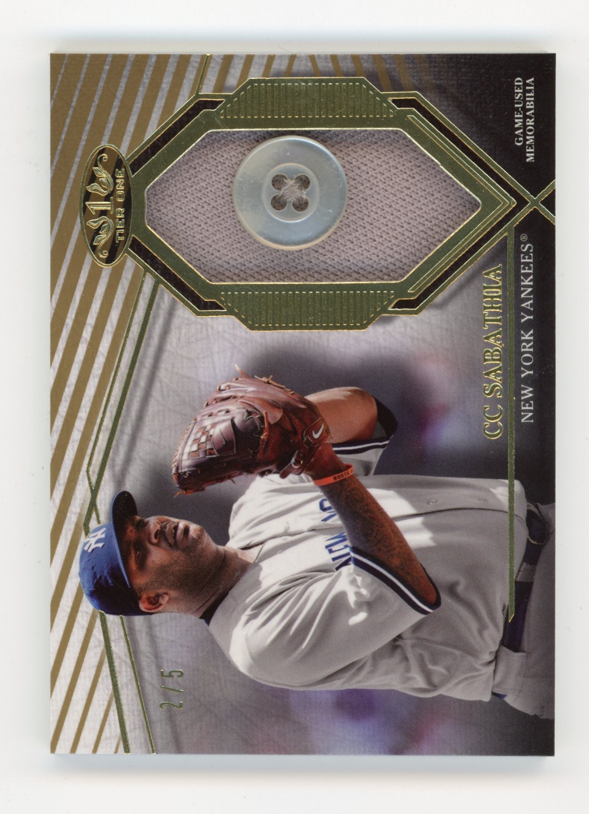 2022 Topps Tier One - Tier One Uniform Button Relics CC Sabathia #T1UB-CSA #/5