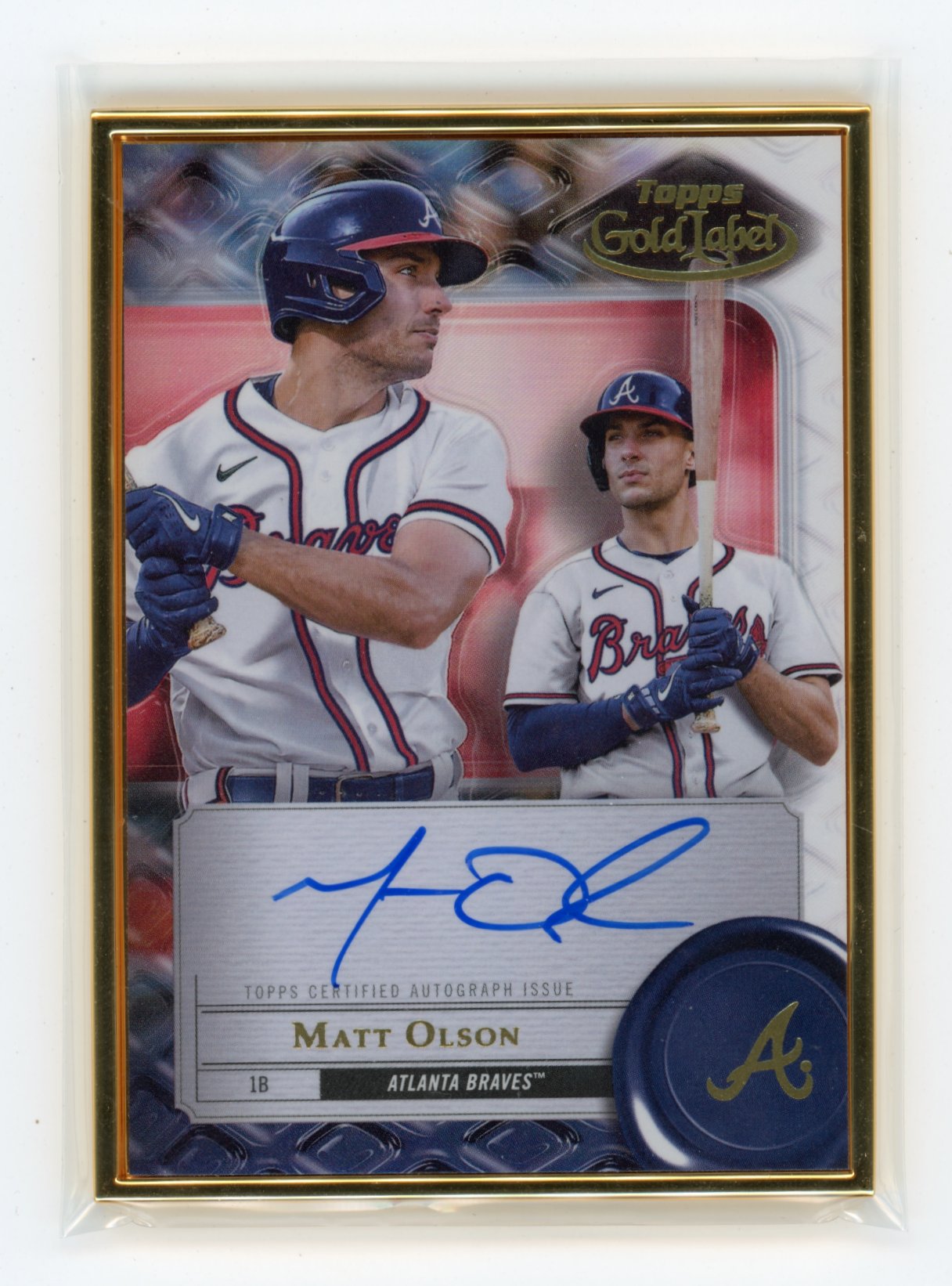 2022 Topps Gold Label Matt Olson #FA-MO Framed Autographs Atlanta Braves