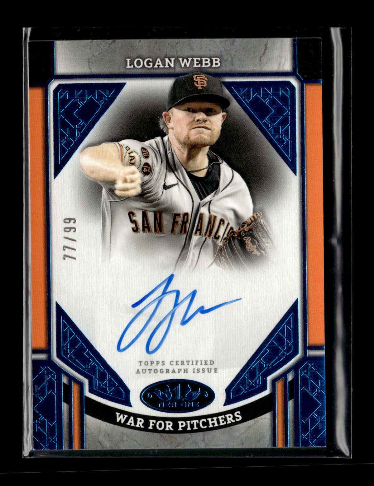 2024 Topps Tier One Logan Webb Advanced Stats Stars Autographs Blue Foil /99
