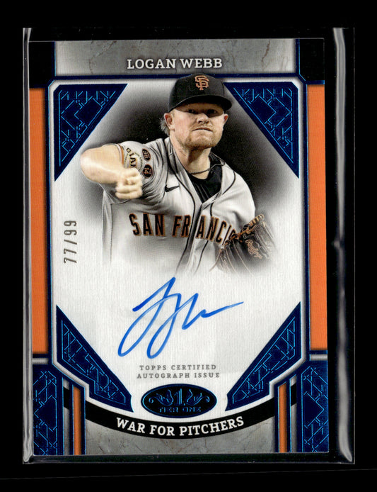 2024 Topps Tier One Logan Webb Advanced Stats Stars Autographs Blue Foil /99