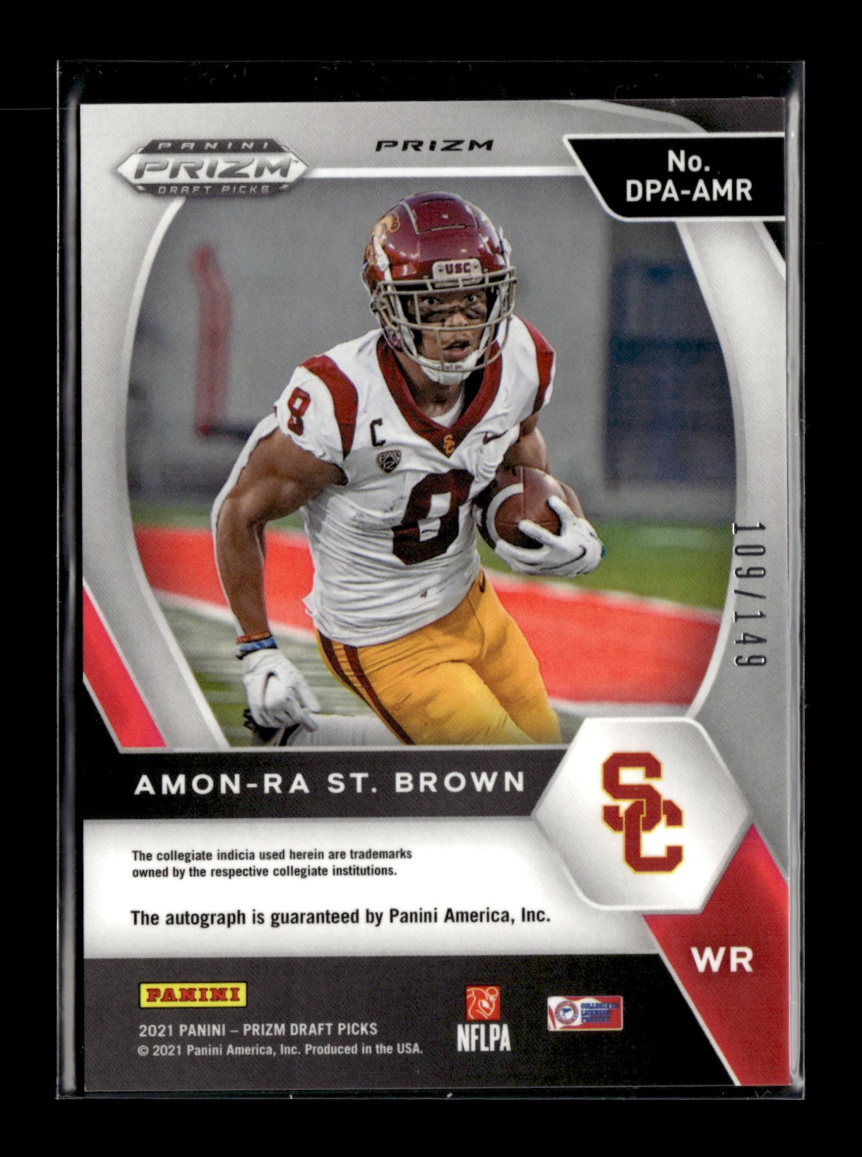 2021 Panini Prizm Draft Picks Collegiate Amon-Ra St. Brown Autograph /149