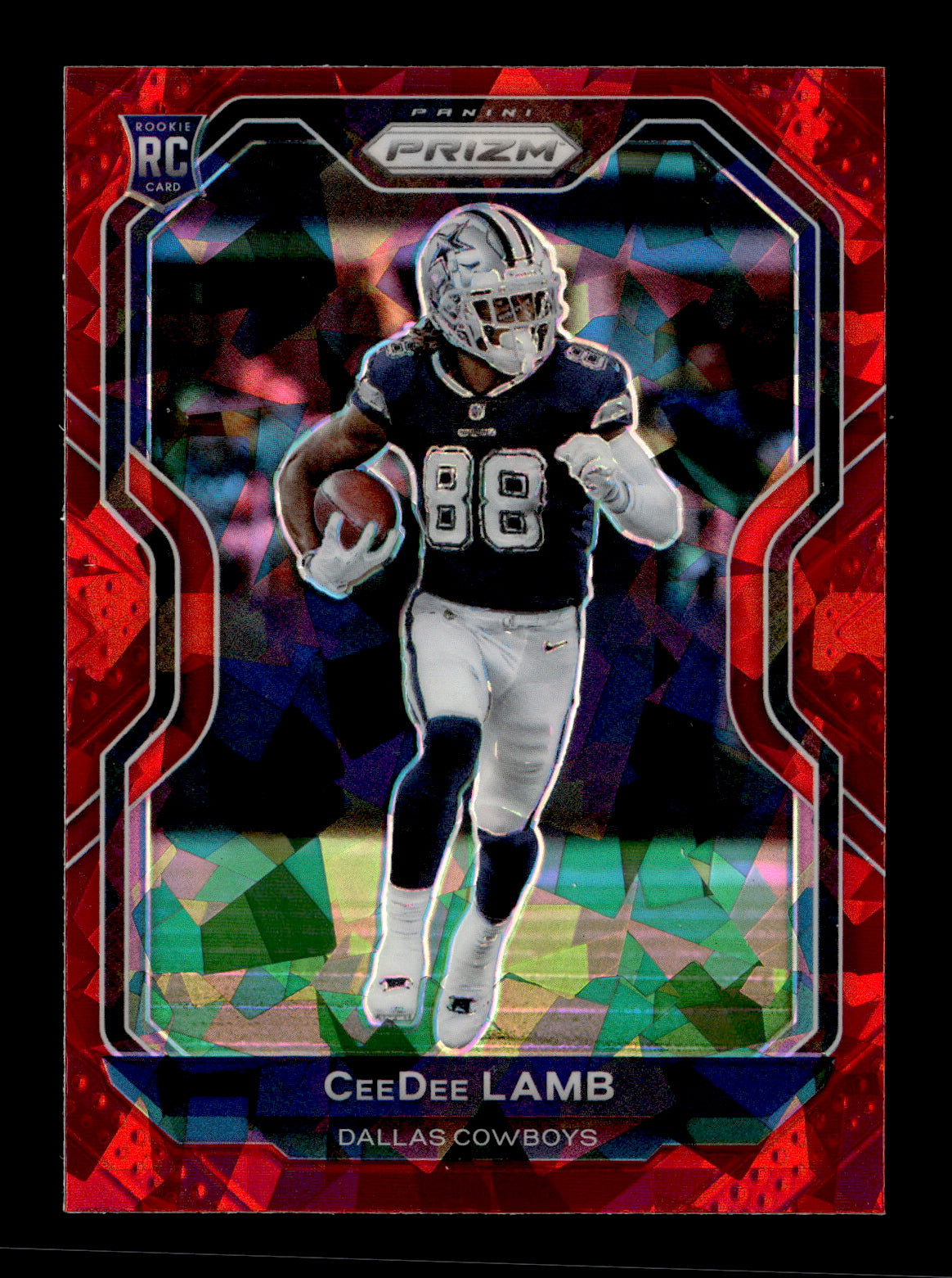 2020 Panini Prizm CeeDee Lamb #334 Prizm Red Ice Dallas Cowboys