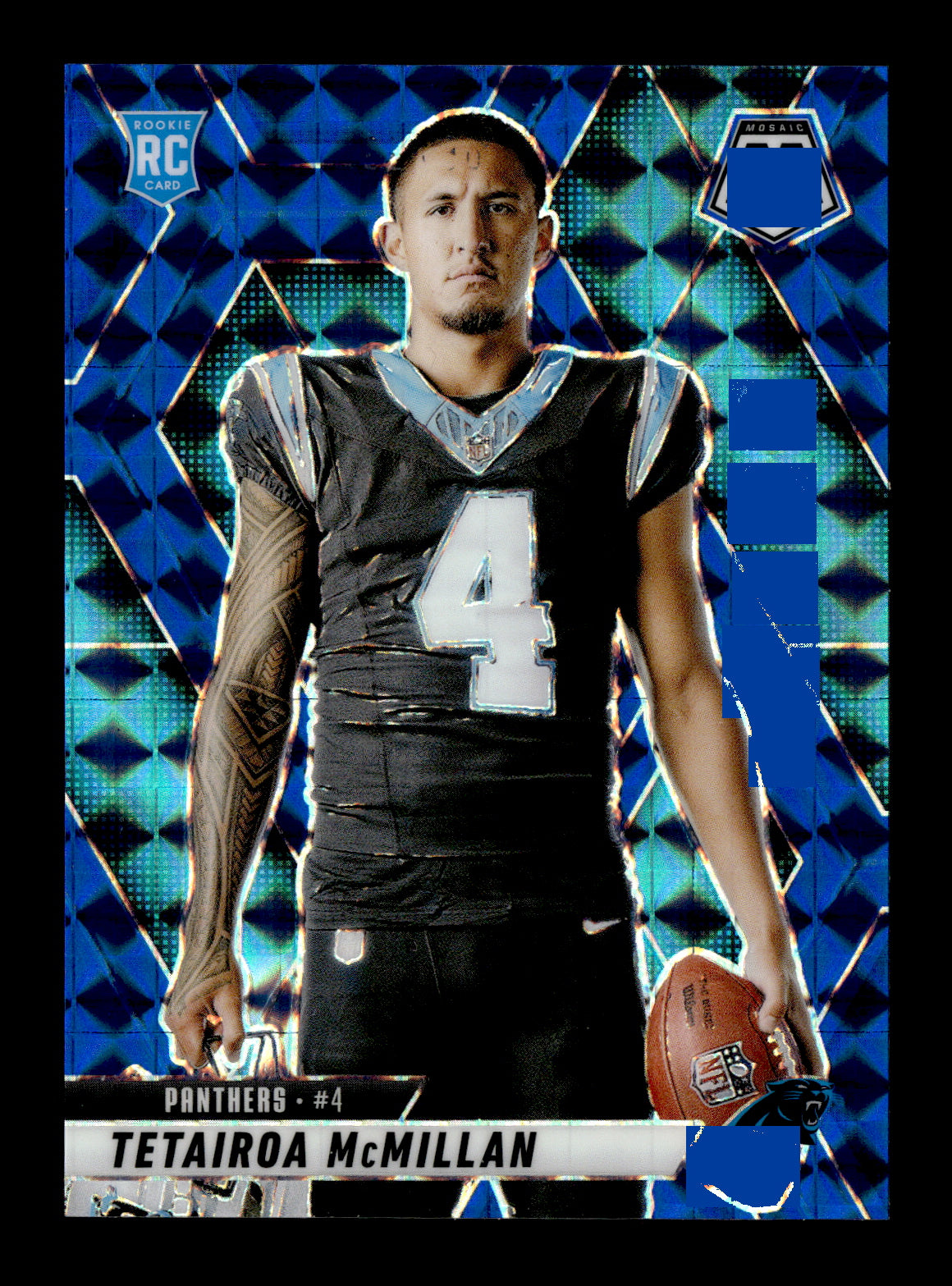 2025 Panini Mosaic Tetairoa McMillan #274 Mosaic Blue #/99 Carolina Panthers