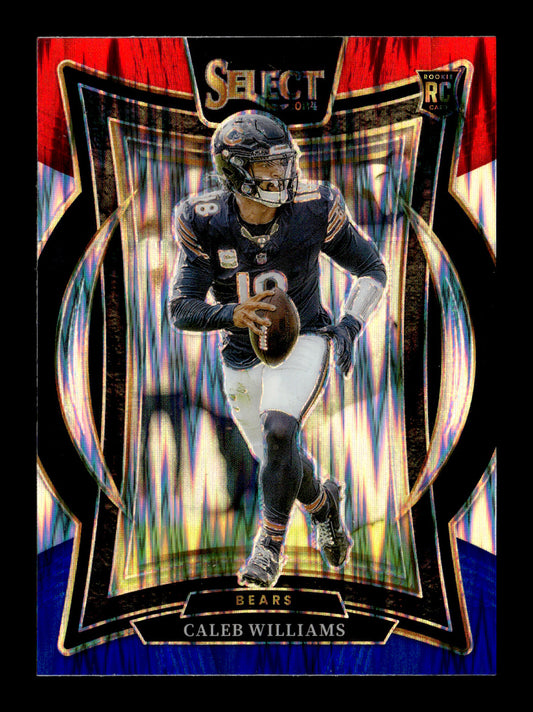 2024 Panini Select Caleb Williams #25 Red & Blue Prizm Shock Chicago Bears