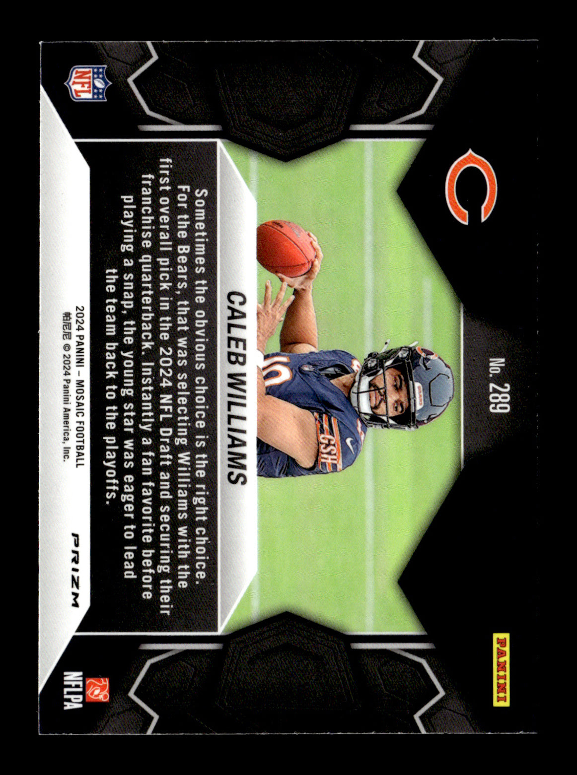 2024 Panini Mosaic Caleb Williams #289 Mosaic Green Chicago Bears