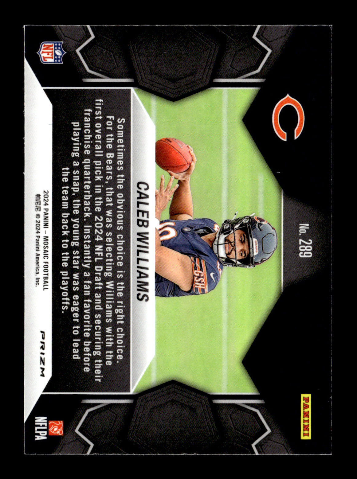 2024 Panini Mosaic Caleb Williams #289 Mosaic Chicago Bears