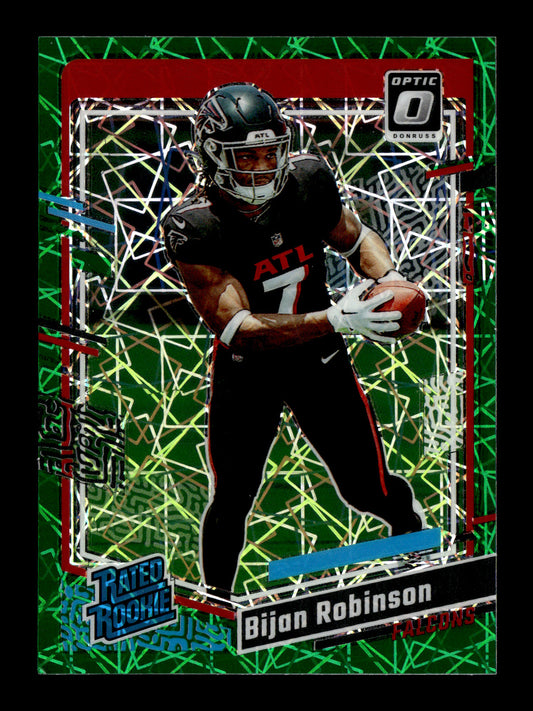2023 Donruss Optic Bijan Robinson #206 Green Velocity Atlanta Falcons