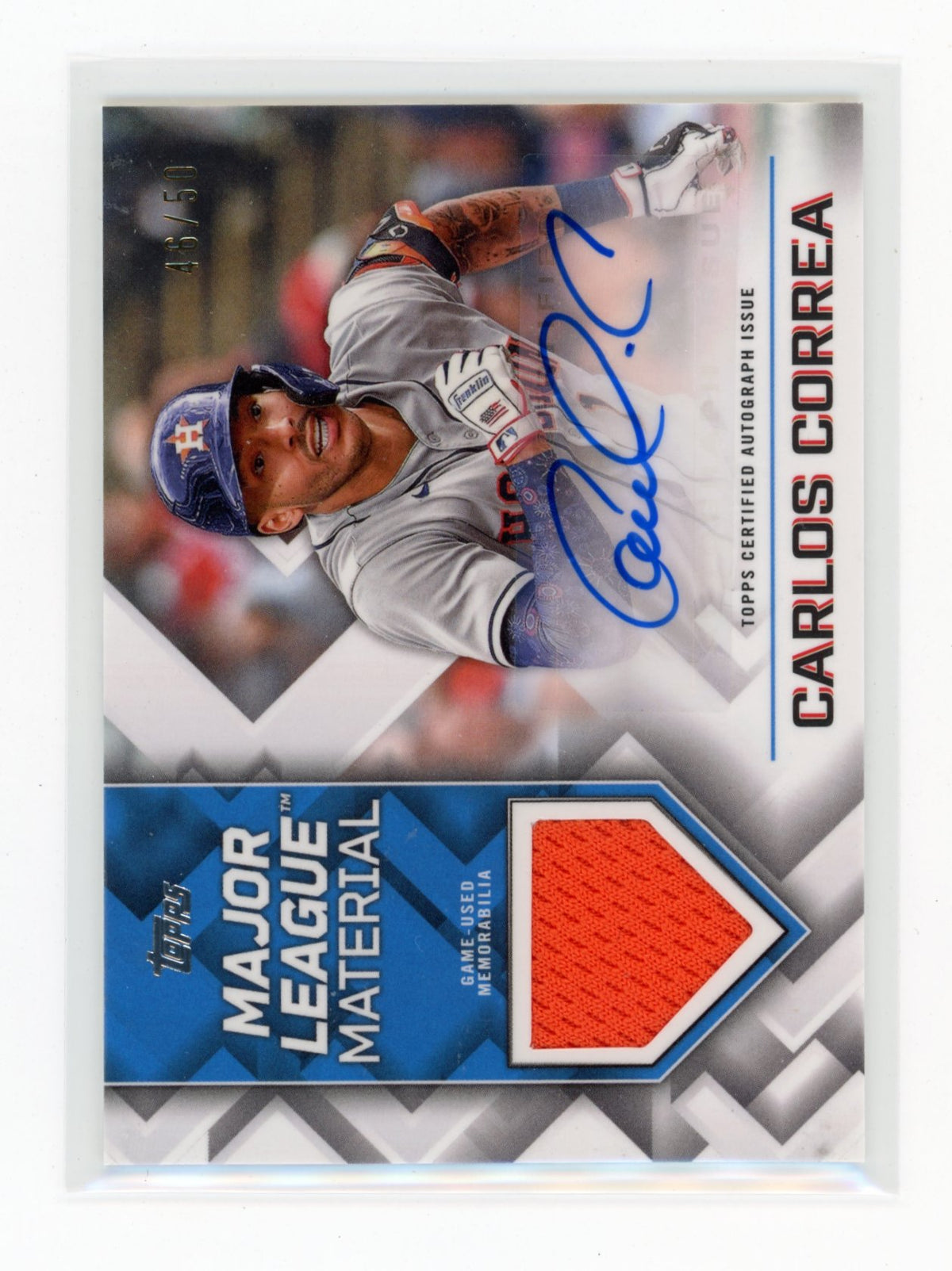 2022 Topps Carlos Correa #MLMA-CC Major League Material Autographs /50
