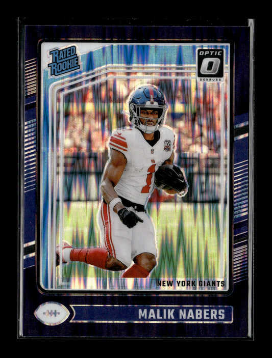 2024 Donruss Optic Malik Nabers #271 Purple Shock New York Giants