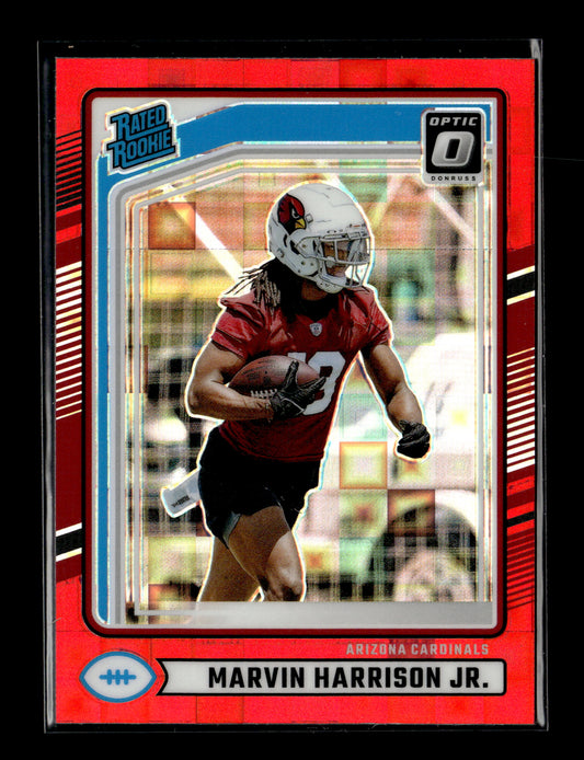 2024 Donruss Marvin Harrison Jr. #393 Optic Rated Rookies Preview Red Pandora