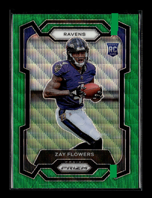 2023 Panini Prizm Zay Flowers #307 Green Wave Baltimore Ravens