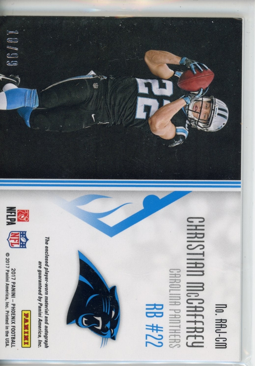 2017 Christian McCaffrey Phoenix Rookie Patch Auto /99