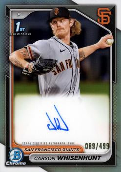 2024 Bowman #CPA-CW Carson Whisenhunt Chrome  Auto Refractors #/499 Giants