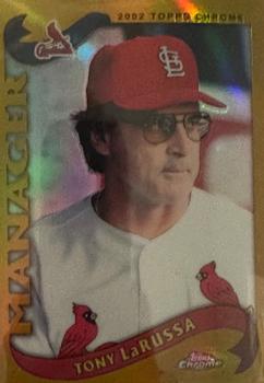 2002 Topps Chrome #295 Tony LaRussa Gold Refractors St. Louis Cardinals