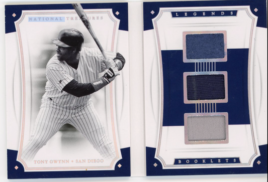 2017 Panini National Treasures Booklet Tony Gwynn #LBMT-TG - #/49 Triple Patch Padres