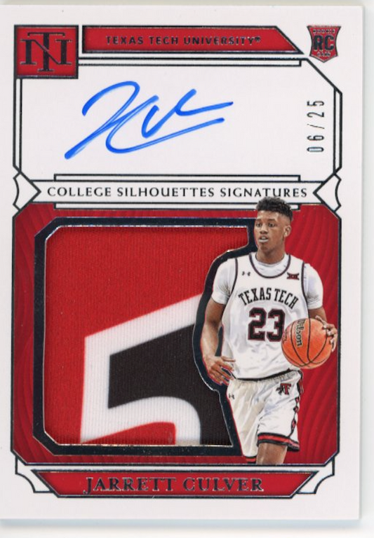 2019 Panini National Treasures Jarrett Culver RC #86 - #/25 Patch Autograph Red Raiders