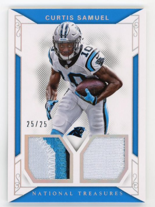 2017 Panini National Treasures Curtis Samuel #4 - #/25 Dual Patch Panthers