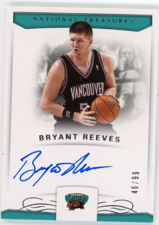 2017-18 National Treasures Bryant Reeves #S-BCT - #/99 Autograph Grizzlies