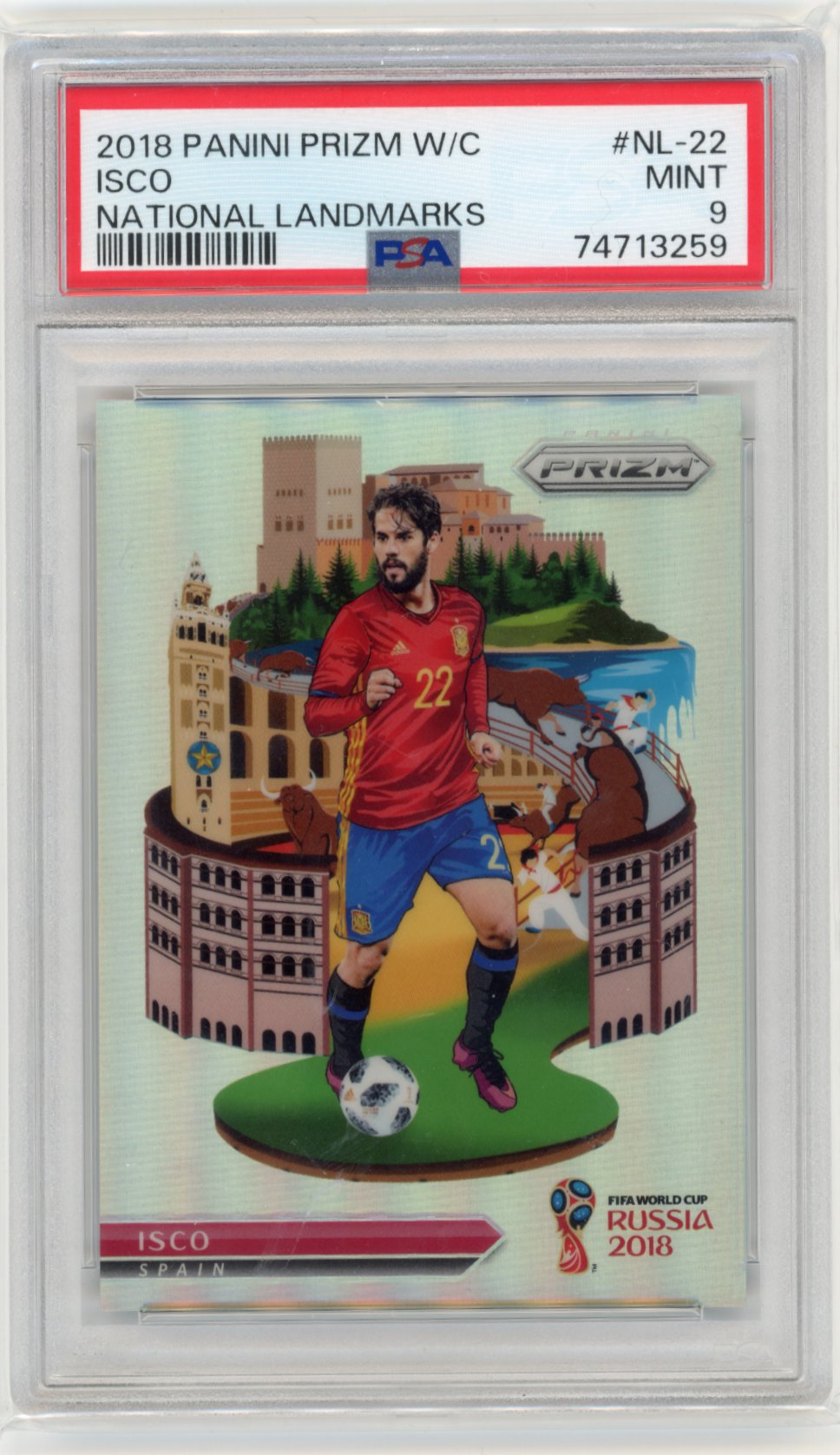 2018 Panini Prizm World Cup Isco National Landings #NL-22 - PSA 9 Spain