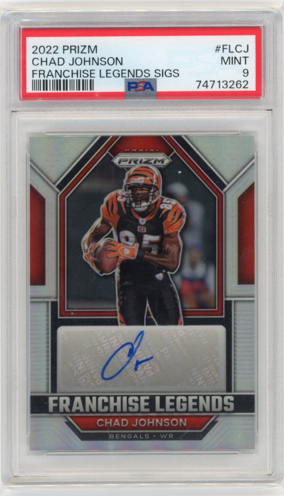 2022 Panini Prizm Chad Johnson Franchise Legends #FLCJ - Autograph #/149 PSA 9 Bengals