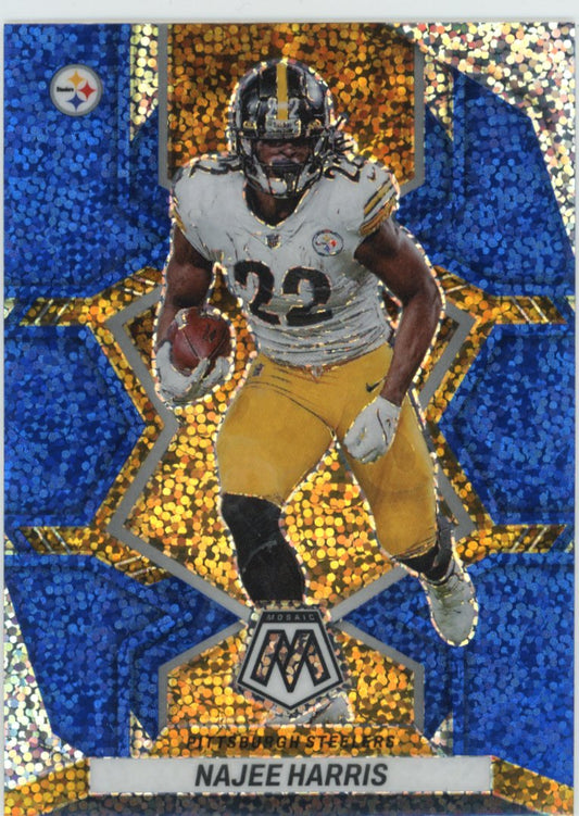 2022 Panini Mosaic Najee Harris #163 - Blue Sparkle Steelers