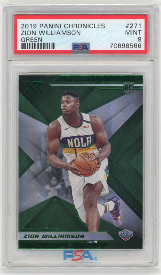 2019 Panini Chronicles XR Zion Williamson RC #271 - Green PSA 9