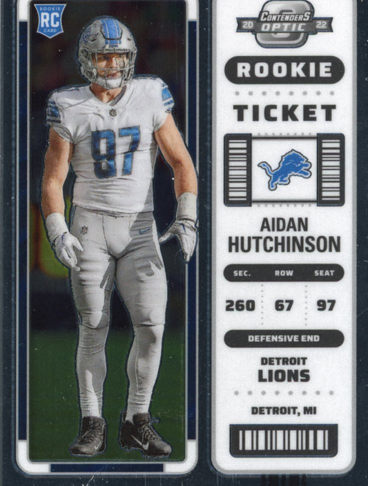 2022 Panini Contenders Optic Aidan Hutchinson Rookie Ticket RC #60 - Silver Lions