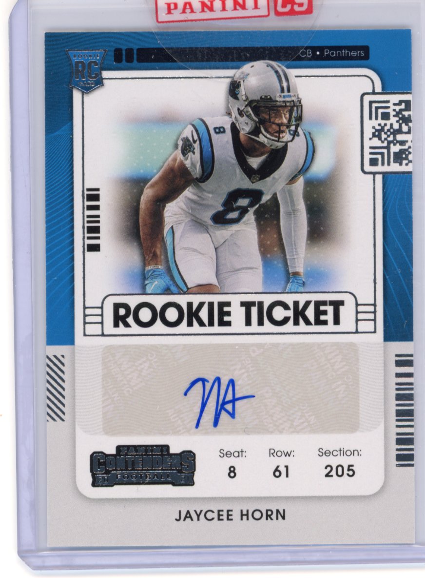 2021 Panini Contenders Jaycee Horn Rookie Ticket #144 - Autograph Panthers