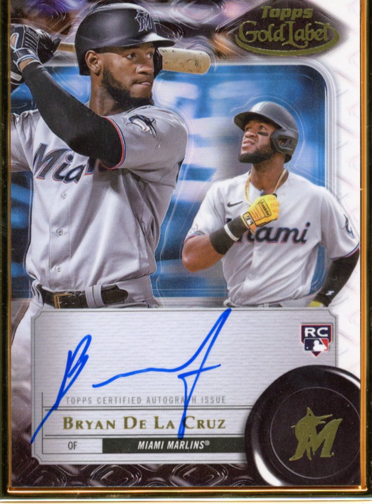 2022 Topps Gold Label Bryan De La Cruz RC #FA-BDC - Framed Autograph Marlins