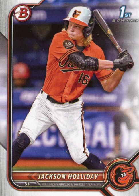 2022 Topps Bowman Jackson Holliday 1st Bowman BD-168 - Orioles